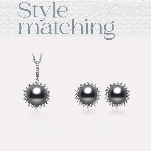 Tahitian Pearl Zirconia Sunflower Ring